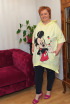 Plus size tunika s potlačou Mickeyho - žltá